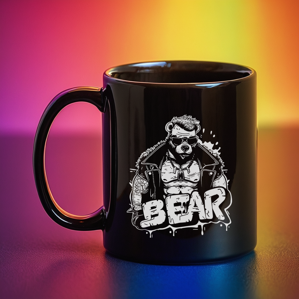 Naughty Gay Bear Graphic, Bold & Unleashed Gay Bear Mug