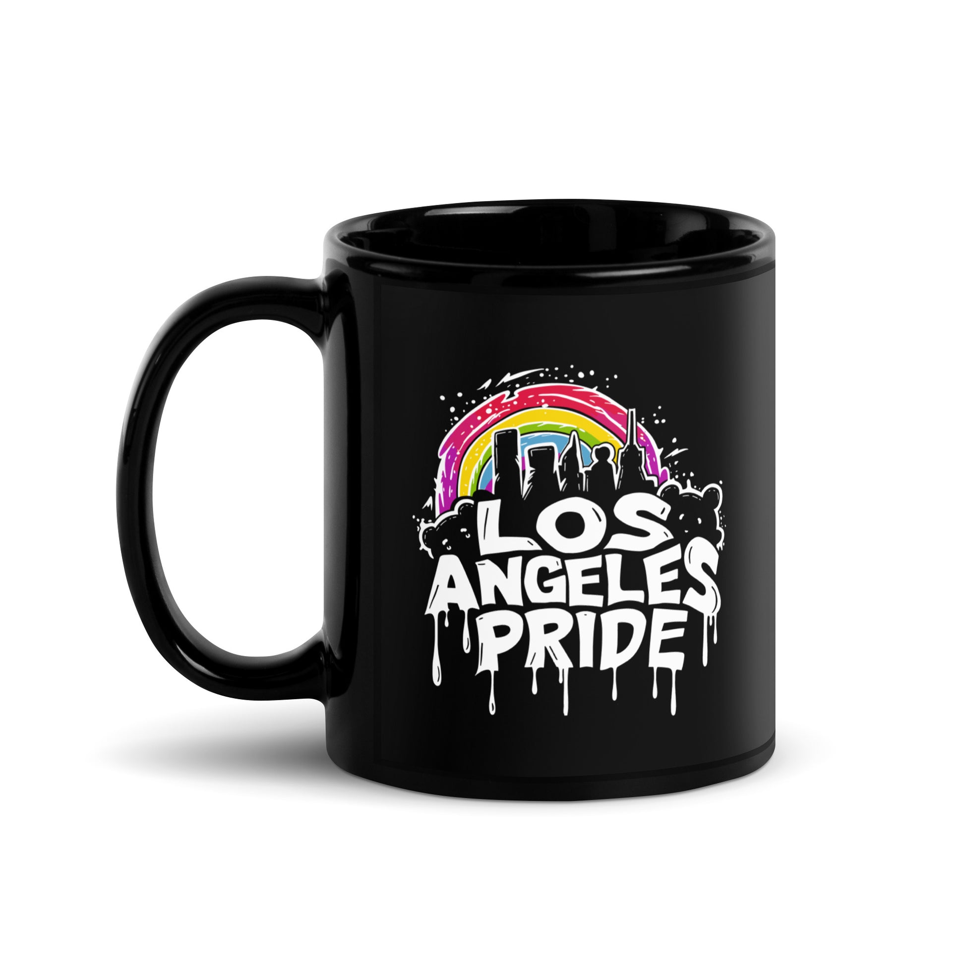 Radiant Rainbow Skyline Los Angeles Pride Gay Bear Mug