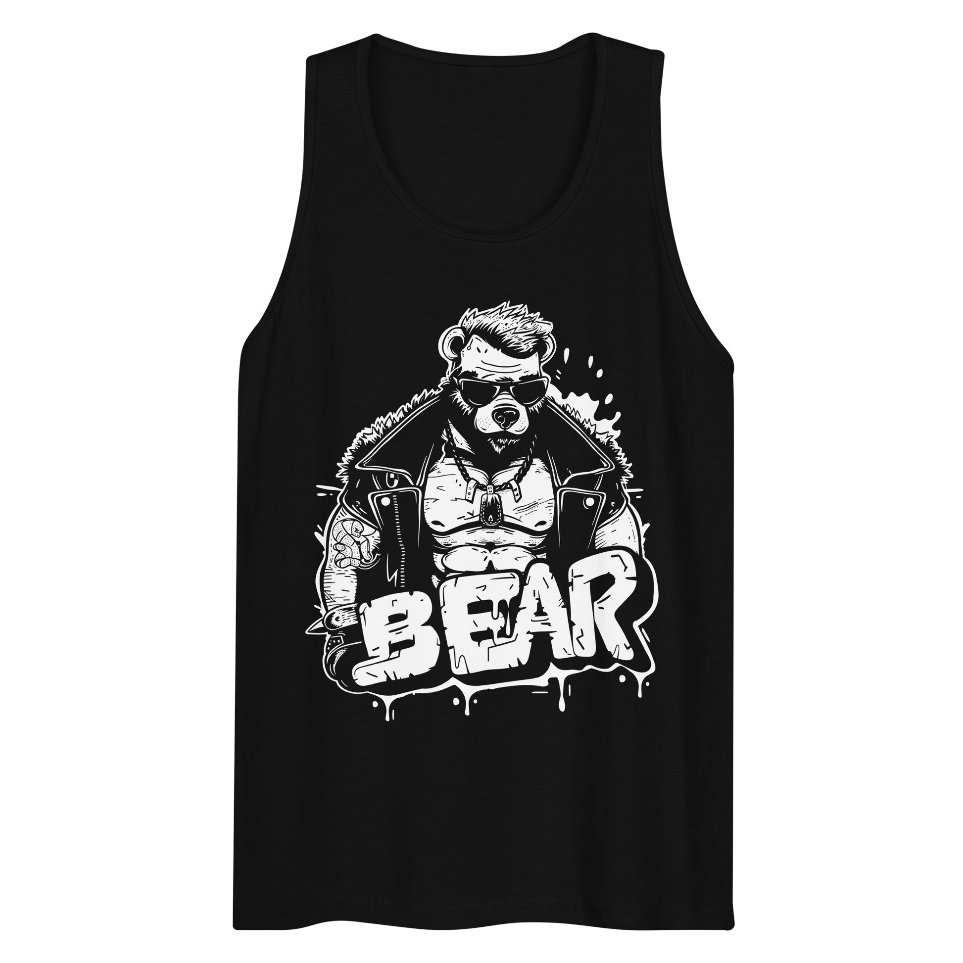 Naughty Gay Bear Graphic, Bold & Unleashed Gay Bear Tank Top