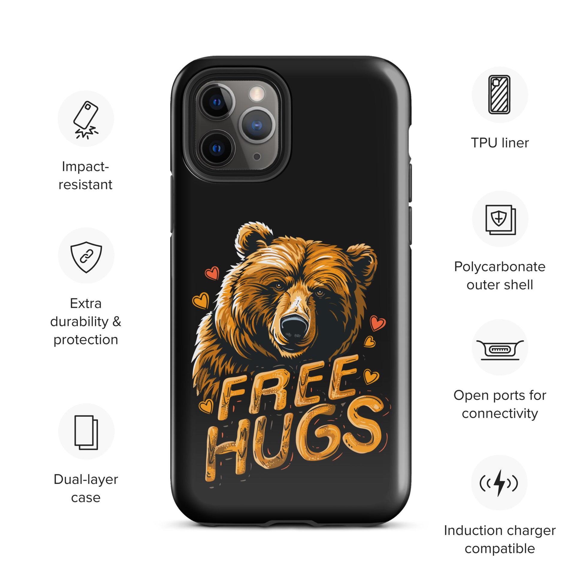 Cuddly Affection Unleashed - Free Hugs Gay Bear iPhone Tough Case