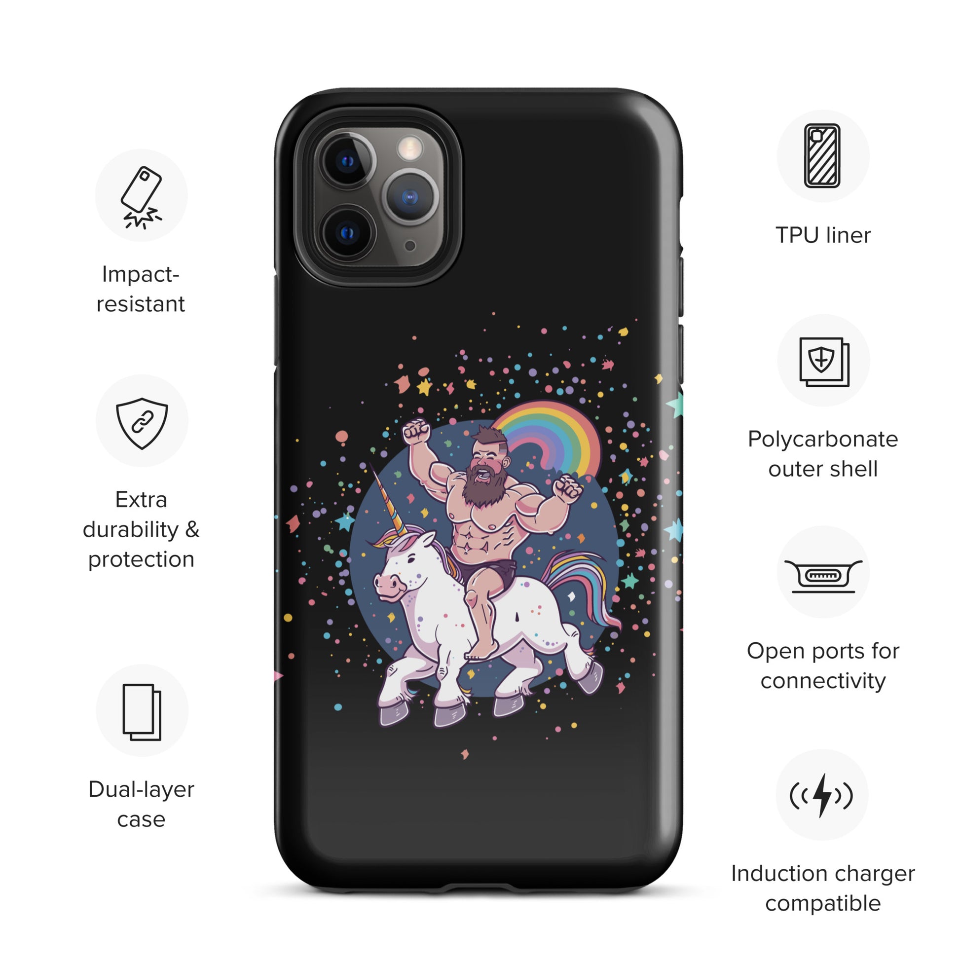 Mystical Ride Fantasy - Unicorn Bro Gay Bear iPhone Tough Case
