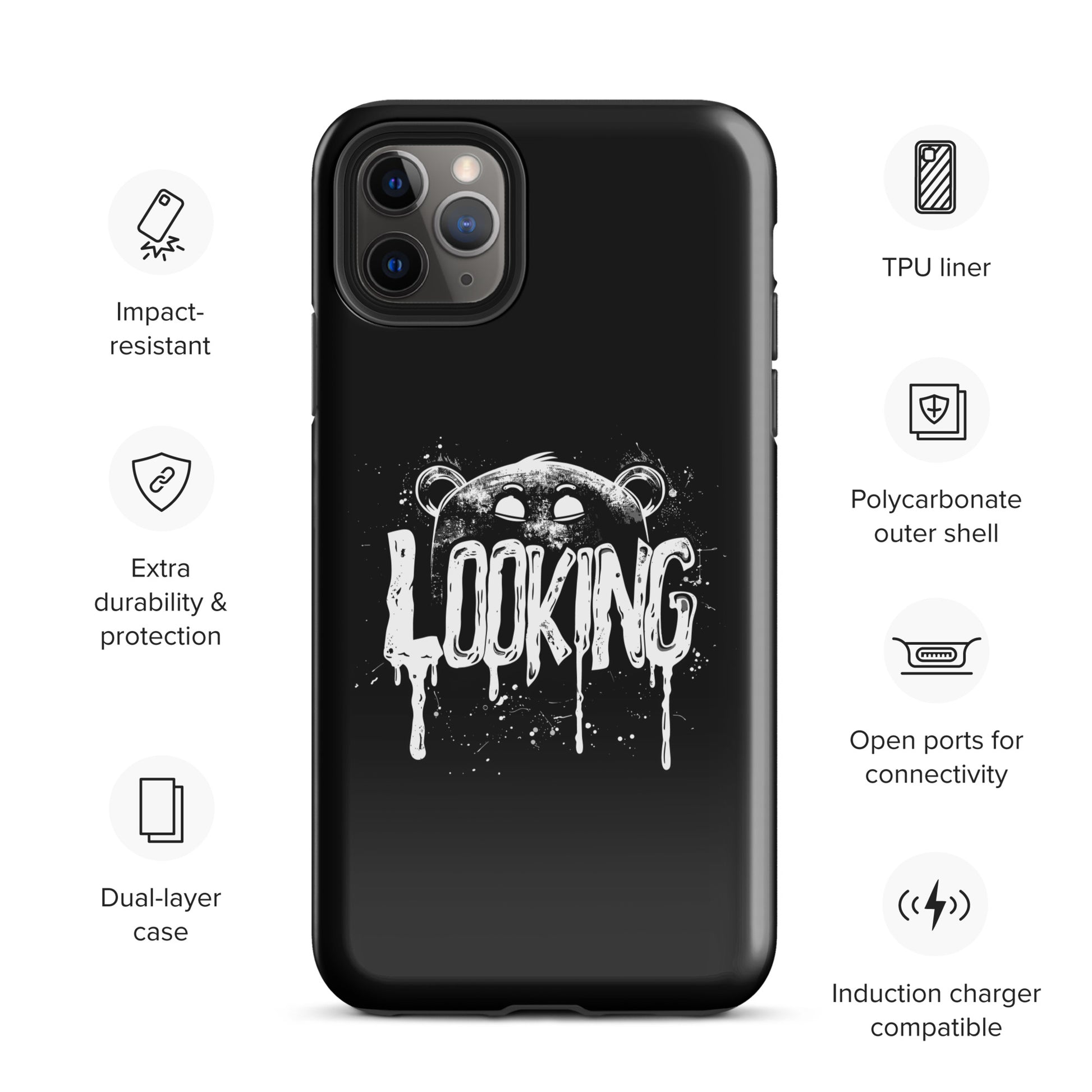 Midnight Prowl "Looking" Graphic Gay Bear iPhone Tough Case
