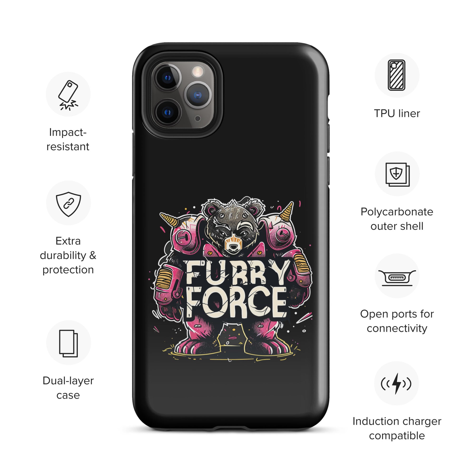 Horned Guardian Furry Force Mythic Gay Bear iPhone Tough Case