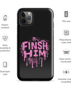 Finish Him Sassy Skull Splash - Pink Gay Bear iPhone Tough Case