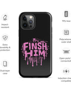 Finish Him Sassy Skull Splash - Pink Gay Bear iPhone Tough Case