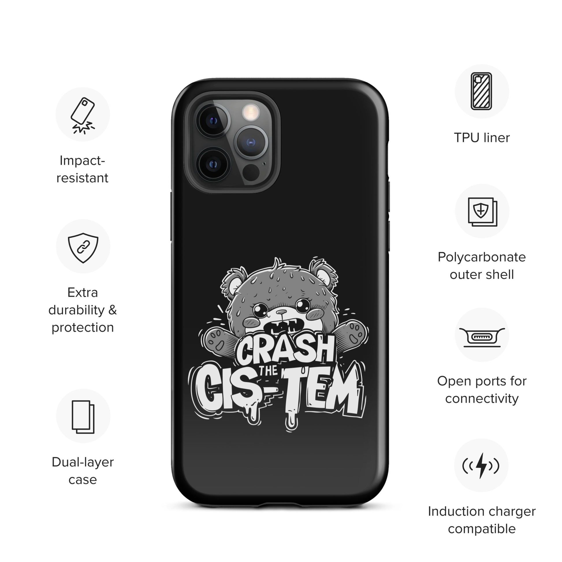 Crash The Cis-Tem - Support & Empower Gay Bear iPhone Tough Case
