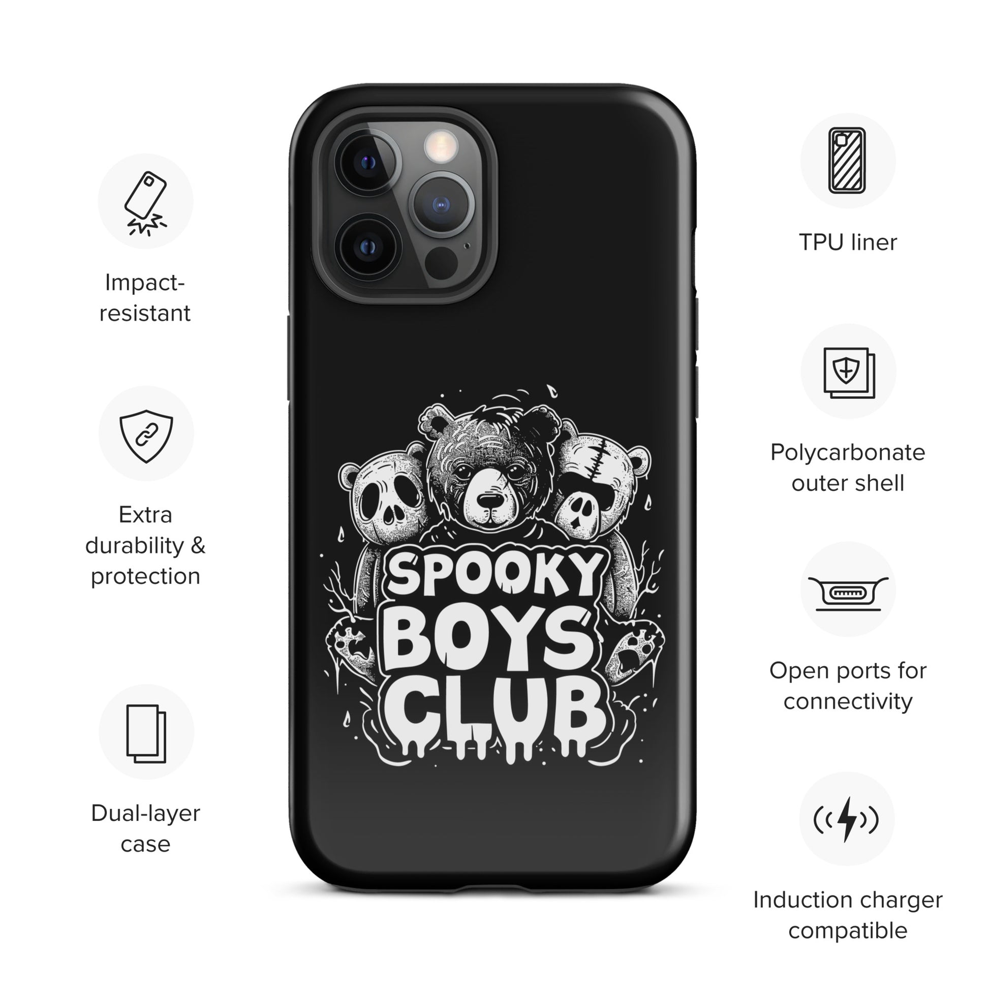 Spooky Boys Club - Hauntingly Handsome, Gay Bear iPhone Tough Case