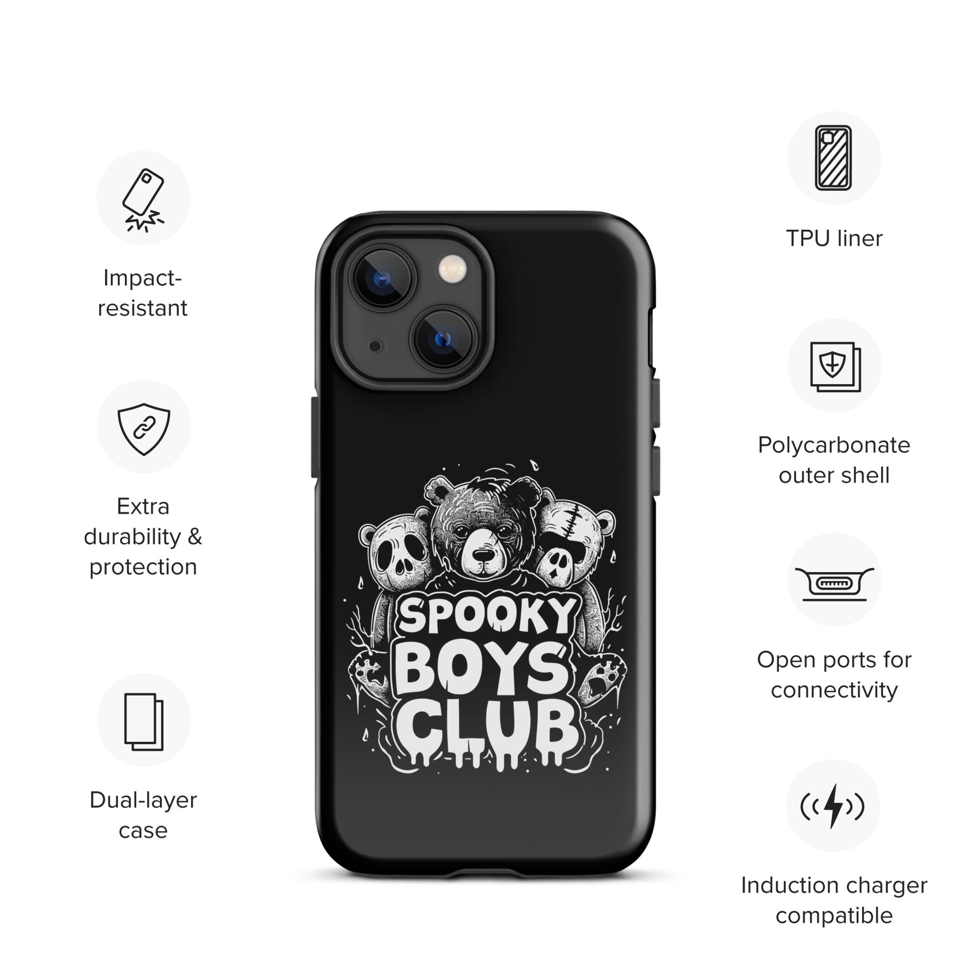 Spooky Boys Club - Hauntingly Handsome, Gay Bear iPhone Tough Case