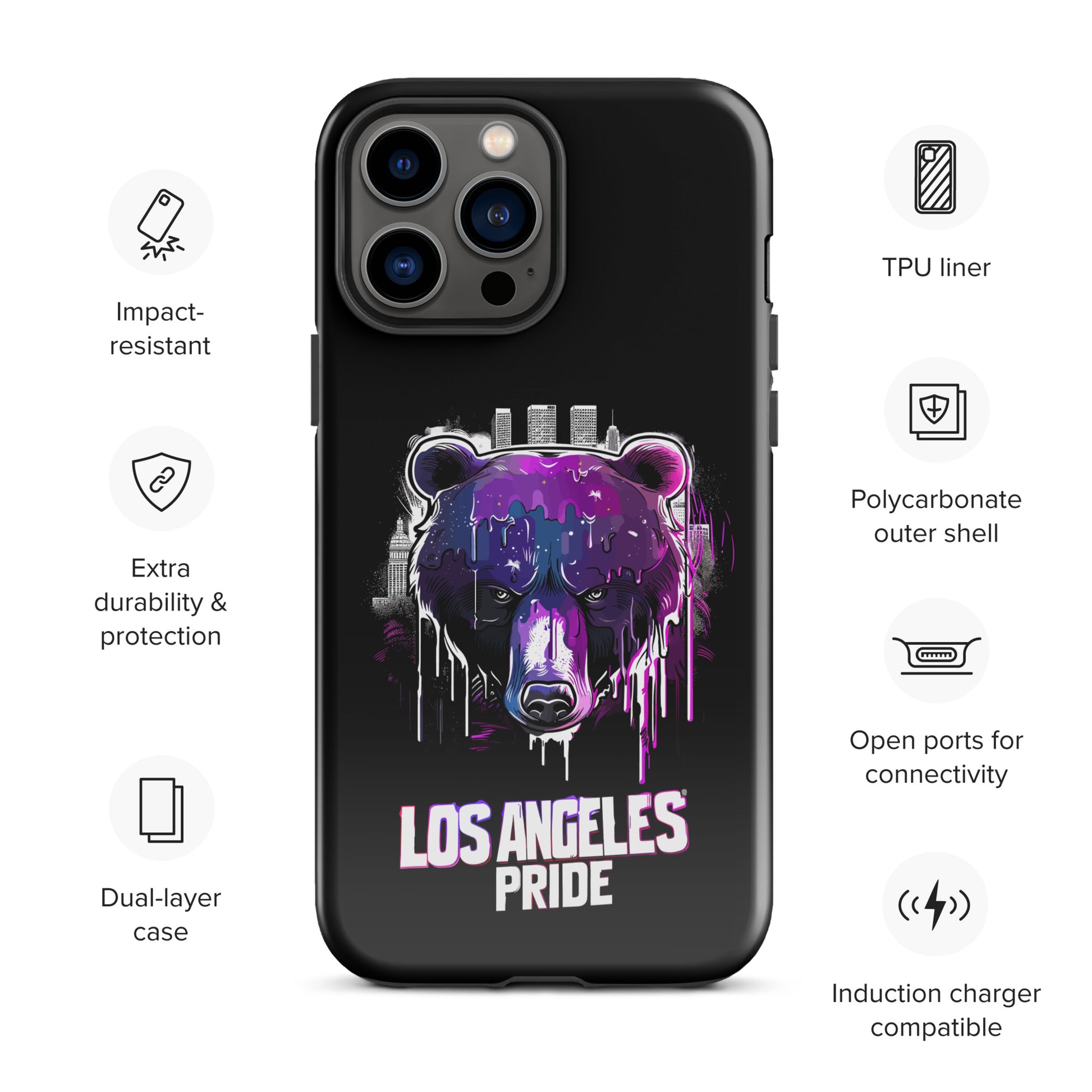 Cosmic LA Adventure, Los Angeles Pride Gay Bear iPhone Tough Case