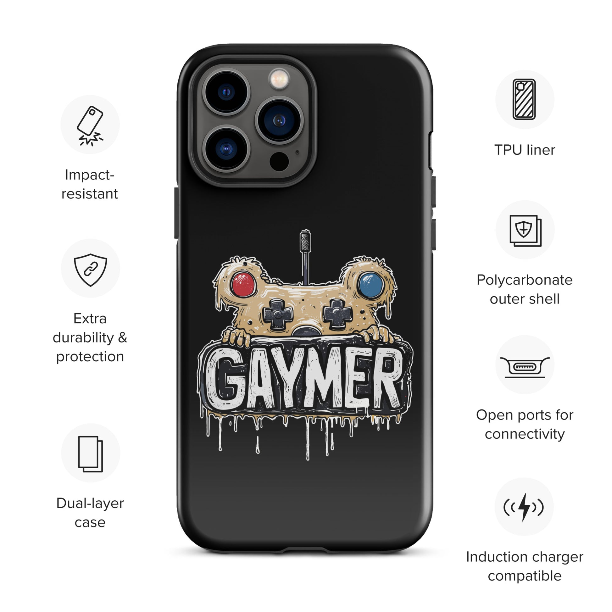 Gaymer Retro Joystick Controller Champion Gay Bear iPhone Tough Case