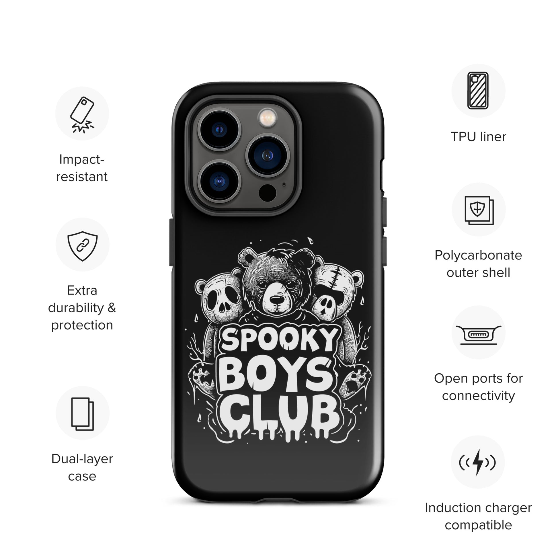 Spooky Boys Club - Hauntingly Handsome, Gay Bear iPhone Tough Case