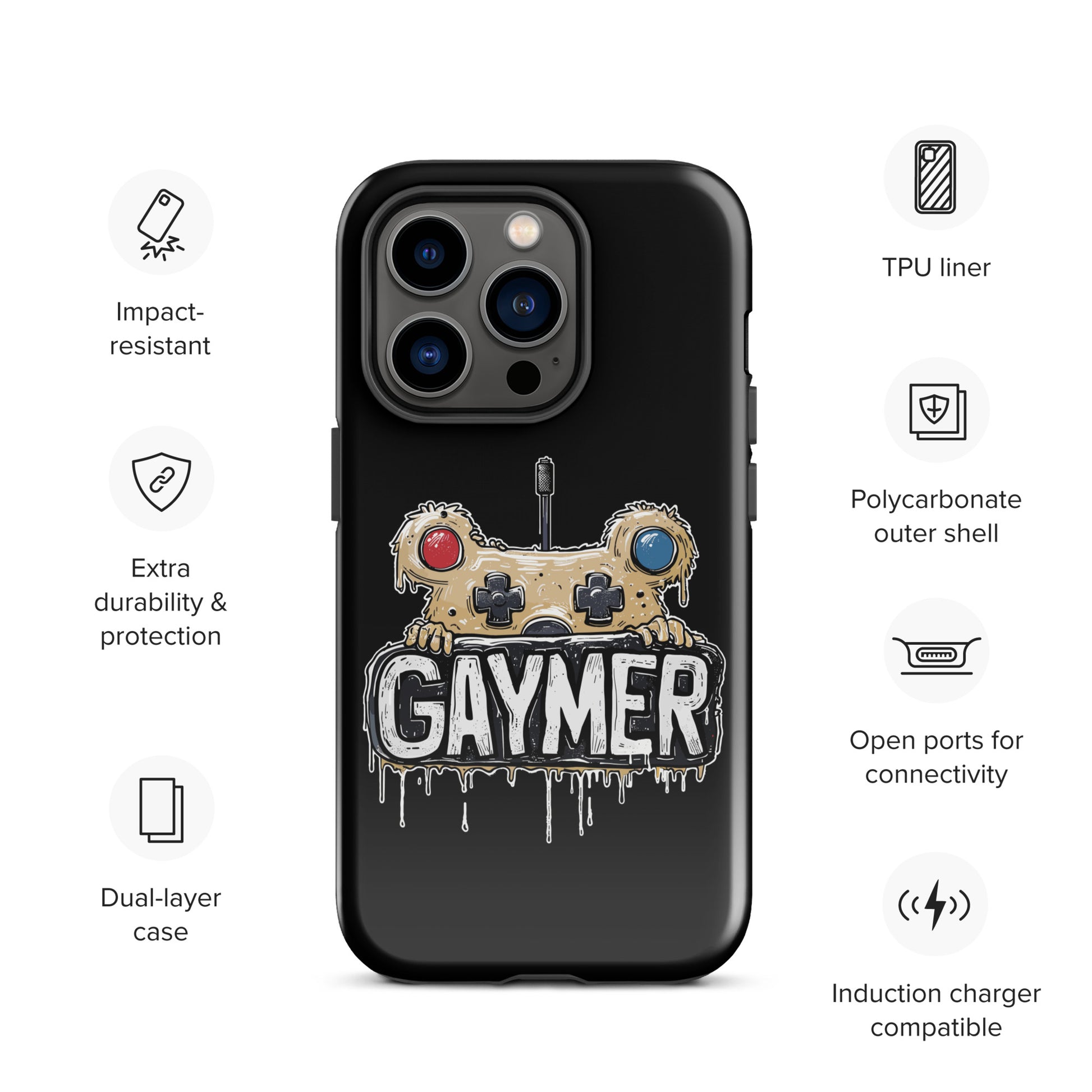 Gaymer Retro Joystick Controller Champion Gay Bear iPhone Tough Case