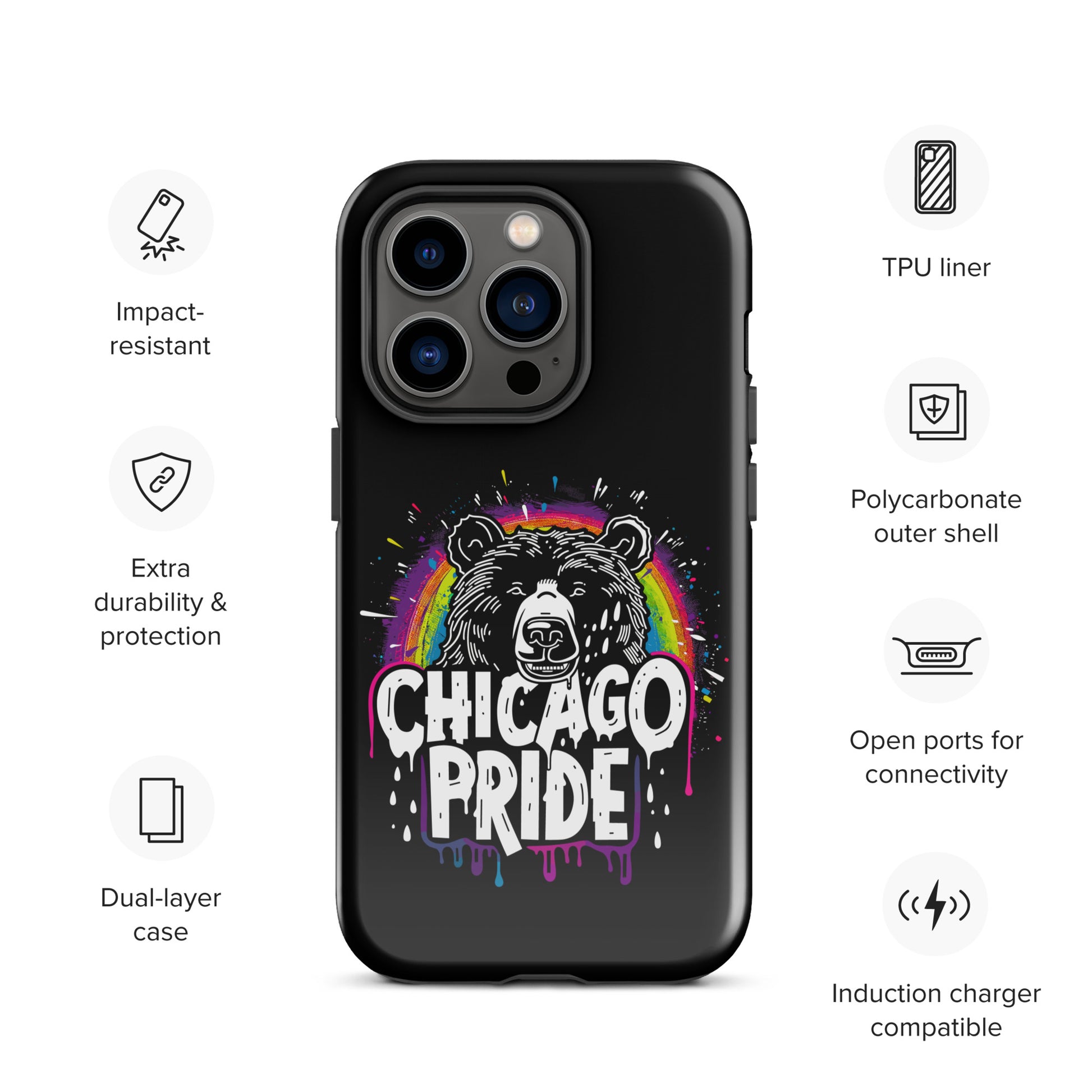 Chicago Gay Pride Bear Style Gay Bear iPhone Tough Case