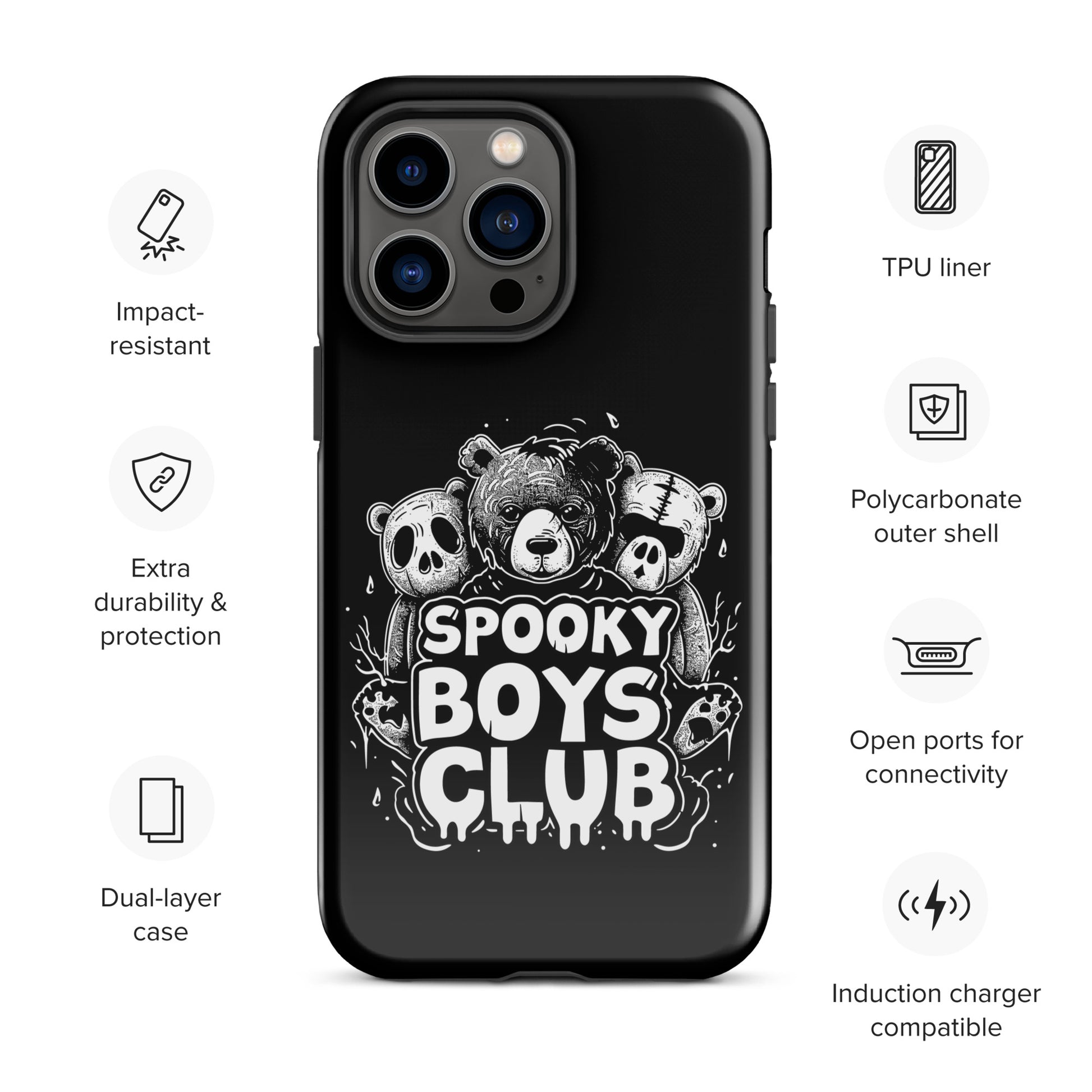 Spooky Boys Club - Hauntingly Handsome, Gay Bear iPhone Tough Case