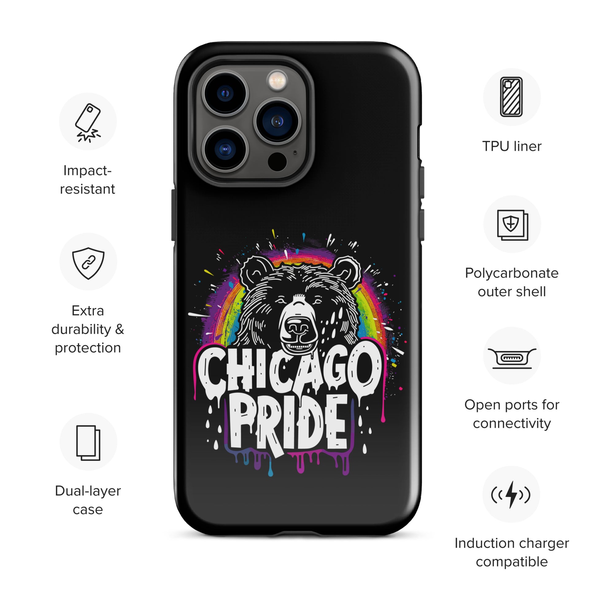 Chicago Gay Pride Bear Style Gay Bear iPhone Tough Case