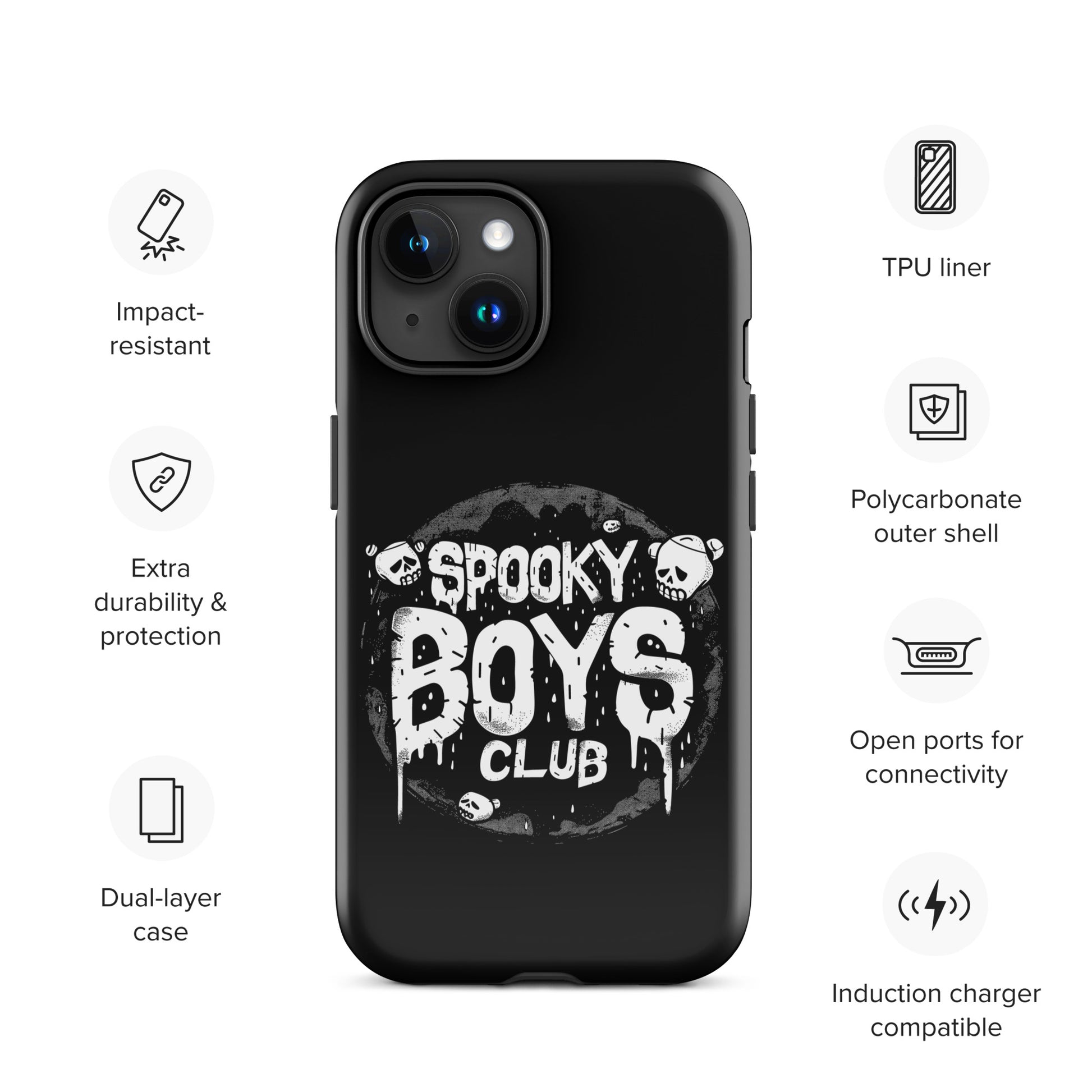 Eerie Elegance Spooky Boys Club Gay Bear iPhone Tough Case