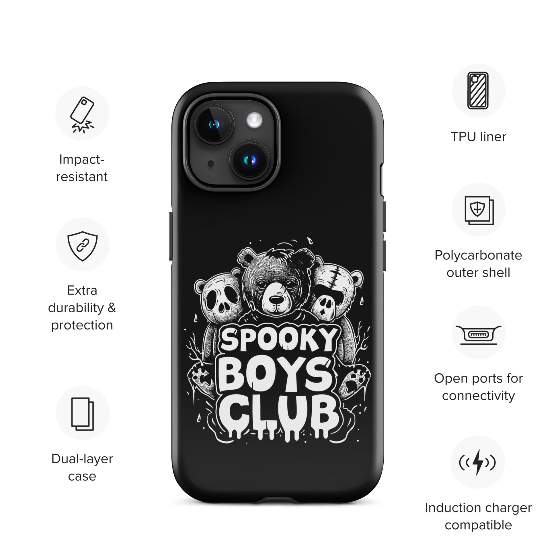 Spooky Boys Club - Hauntingly Handsome, Gay Bear iPhone Tough Case