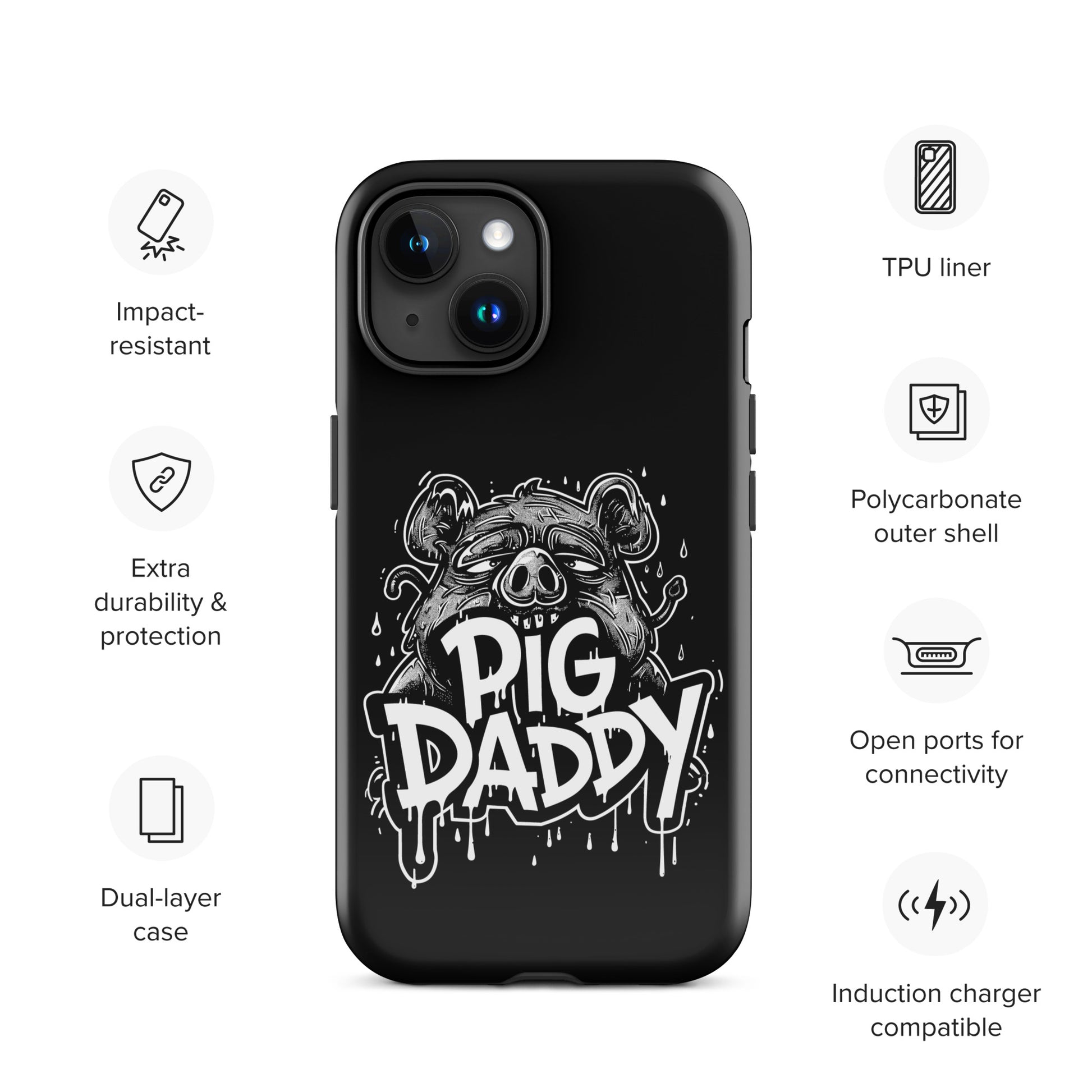 Mud-Loving Pig Daddy, Sassy Gay Bear iPhone Tough Case