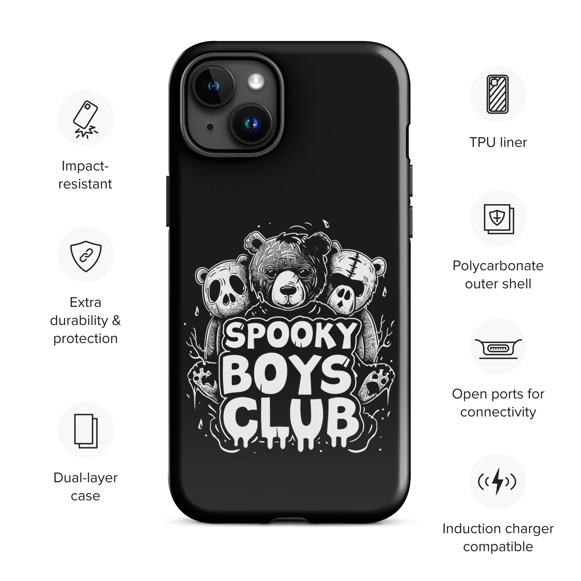 Spooky Boys Club - Hauntingly Handsome, Gay Bear iPhone Tough Case