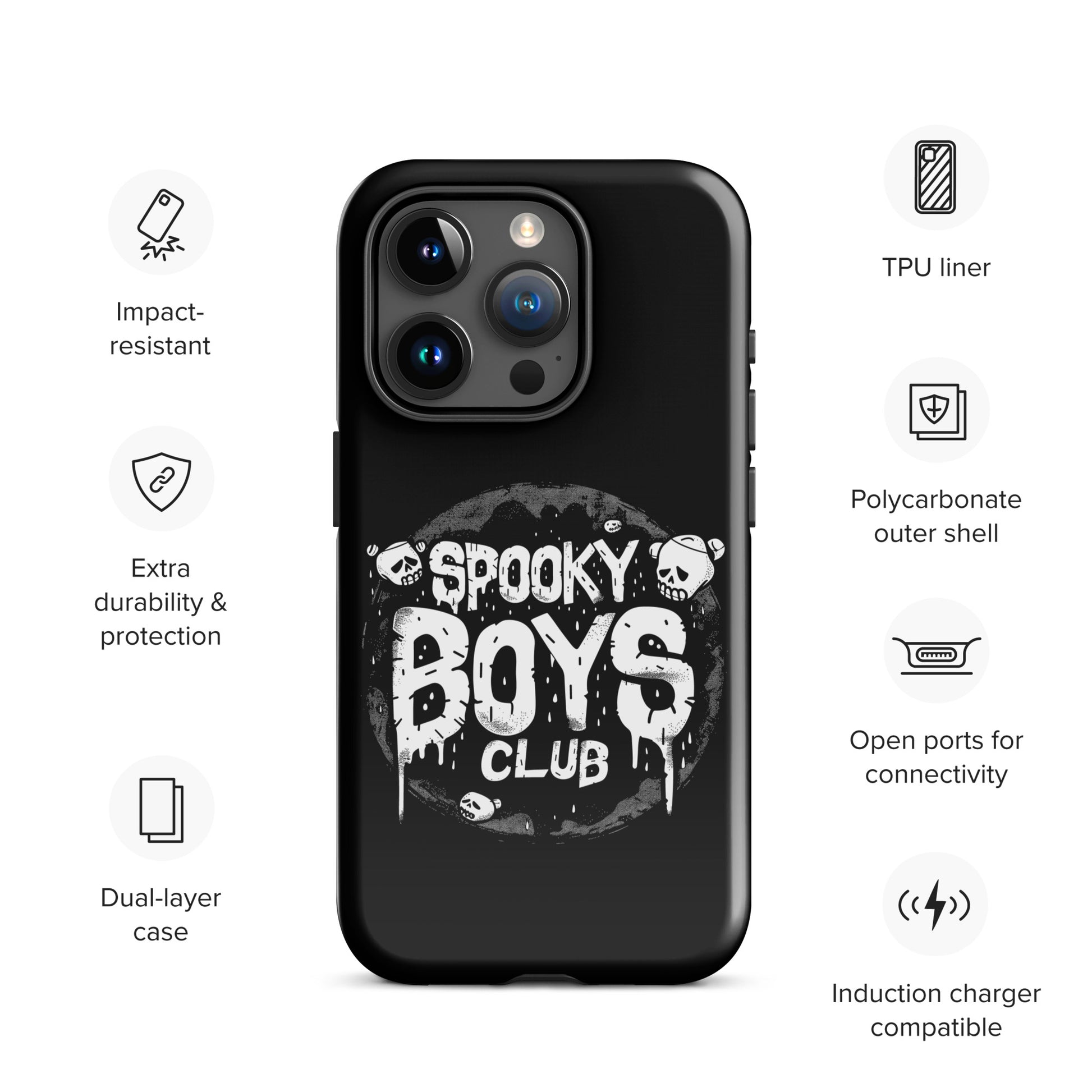 Eerie Elegance Spooky Boys Club Gay Bear iPhone Tough Case