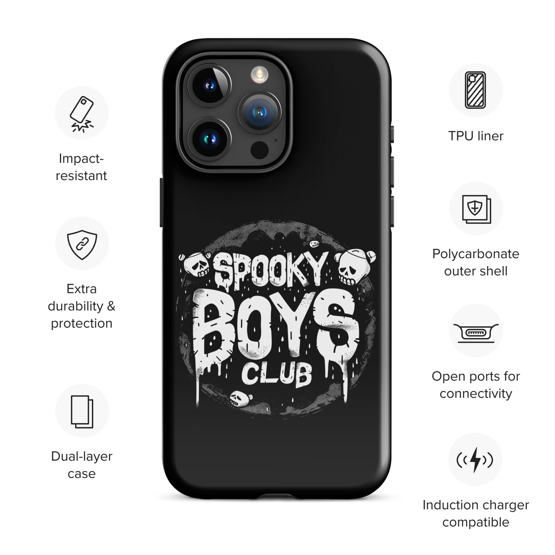 Eerie Elegance Spooky Boys Club Gay Bear iPhone Tough Case