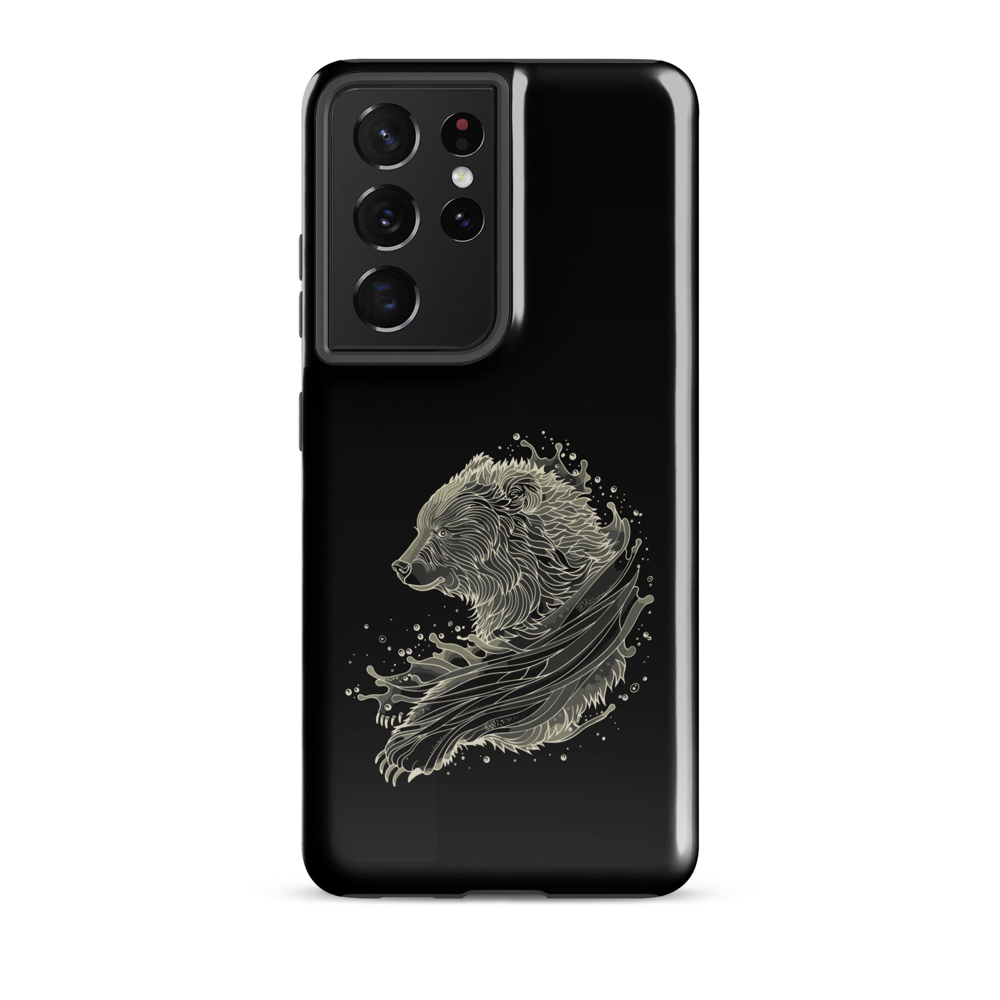 Sleek Monochrome Swirls Gay Bear Samsung Tough Case