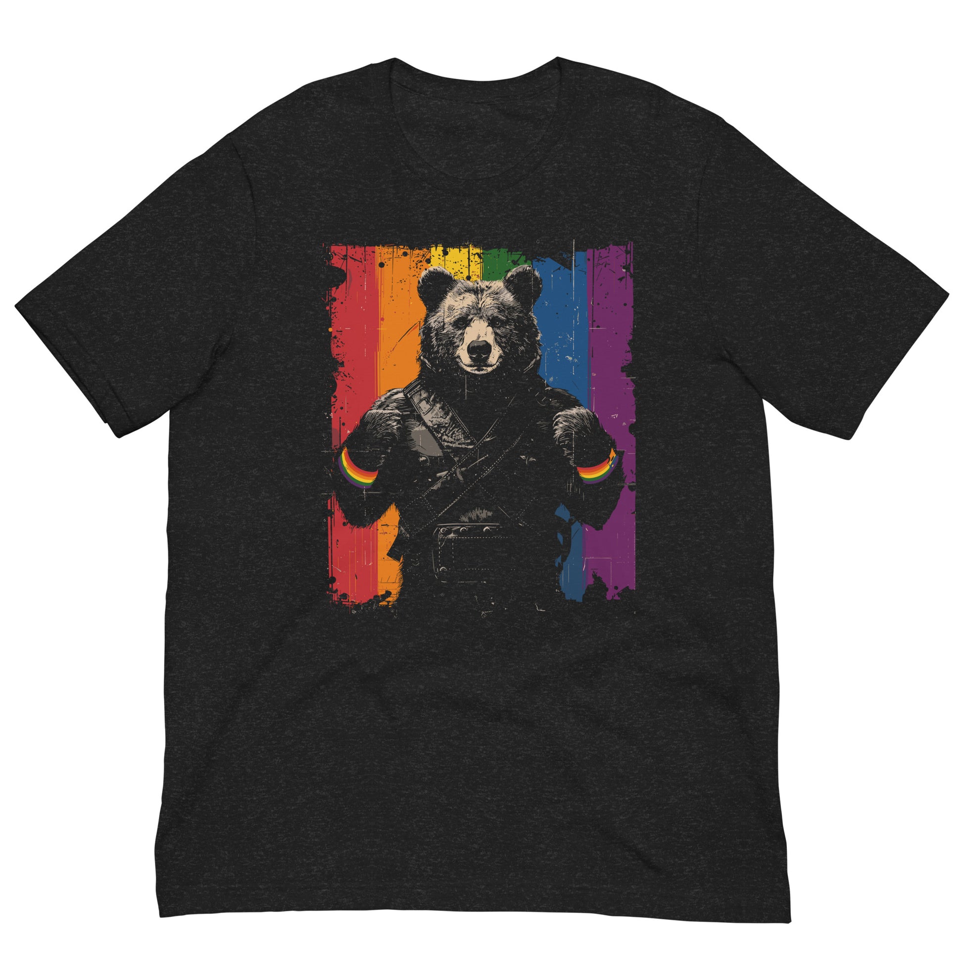 Fierce Stride Rainbow Splatter Gay Bear T-Shirt